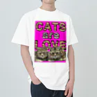 catsdogssweetのCATS are LOVE ヘビーウェイトTシャツ