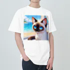 Horizon360のシャム猫のサファイヤ海に輝く Heavyweight T-Shirt