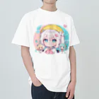 那須モバイル店の帽子を被る女の子 Heavyweight T-Shirt