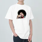 strat.Jay's shopのジミヘン ジミヘンドリックス Jimi Hendrix イラスト 絵 ロック ギター ギターリスト ブルース ヘビーウェイトTシャツ