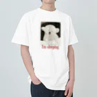 プンのお惣菜の寝たフリ犬 ヘビーウェイトTシャツ