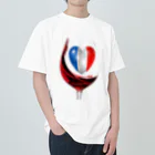 WINE 4 ALLの国旗とグラス：フランス（衣類） Heavyweight T-Shirt