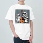 しろあらいぐまのラックスくんのラックスくんと音楽仲間 ヘビーウェイトTシャツ