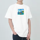 keita-sawadaのドット　ボラボラ島のオーバーウォーターバンガロー ヘビーウェイトTシャツ