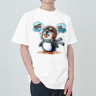 JUN-yの空を飛びたいペンギン ヘビーウェイトTシャツ