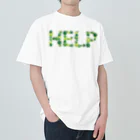 junichi-goodsのバルーン文字「HELP」（緑色系） ヘビーウェイトTシャツ