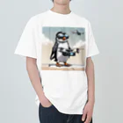 KenySignsのペンギンのドローン操縦士のイラストグッズ Heavyweight T-Shirt