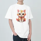 日向ぼっこの縁起猫 ヘビーウェイトTシャツ
