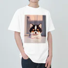 かわいい女の子とシュールな絵の子猫なしばちゃん Heavyweight T-Shirt