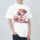 raio-nの春の花畑と少女 Heavyweight T-Shirt