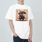 luckycongochanのNeko Samurai ヘビーウェイトTシャツ