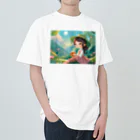 Happy Shopの可愛い女の子 Heavyweight T-Shirt