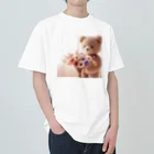 星パンダショップのはなとくま　～flower and bear～ Heavyweight T-Shirt