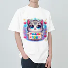 アニマルキャラクターショップのハート猫 Heavyweight T-Shirt