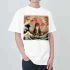 ParadigmStar　パラダイムスターの浮世絵猫　波桜 Heavyweight T-Shirt