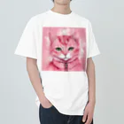 tenchayのピンクキャット Heavyweight T-Shirt