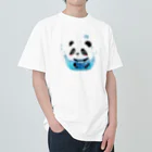 waterpandaの水に落ちるパンダ ヘビーウェイトTシャツ