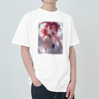 KAMIBUKROのチョコを咥える天使美女 Heavyweight T-Shirt