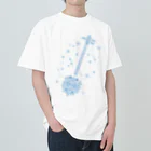 三味線が好きすぎて…のこぎん刺し三味線（青斜め） Heavyweight T-Shirt