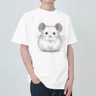 もふっとチンチラ🐭のチンチラ（ホワイト） Heavyweight T-Shirt