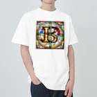 alphabet stained glassのstained glass B ヘビーウェイトTシャツ