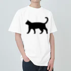 Teatime ティータイムの黒猫は見ていた　ねこ Heavyweight T-Shirt