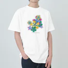 ファンシーTシャツ屋のカラフルフラワーアート Heavyweight T-Shirt