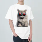 jiyurakuのクールなお猫様 ヘビーウェイトTシャツ