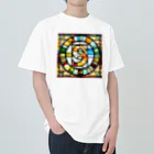 alphabet stained glassのstained glass S Heavyweight T-Shirt