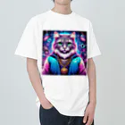 AIフォトSHOPのイケ猫DJ ヘビーウェイトTシャツ