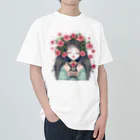 momosoramiaの少女とウサギの薔薇物語 ヘビーウェイトTシャツ