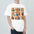 yos-1292583のねこニコばん ヘビーウェイトTシャツ