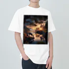 NovAiTen_shopの湖畔の鹿 Heavyweight T-Shirt