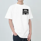 tune1014の水墨画調のパグ Heavyweight T-Shirt