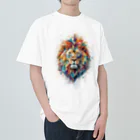 MirofuruDesignの抽象的なライオンスプラッシュTシャツ Heavyweight T-Shirt