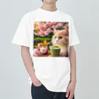 猫と紡ぐ物語の春の訪れを告げる桜満開 Heavyweight T-Shirt
