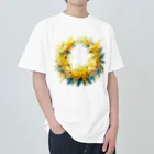 okierazaのミモザのリース Heavyweight T-Shirt