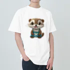 いろは物語のコツメカワウソが花屋でアルバイトしています！ ヘビーウェイトTシャツ