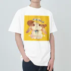 AQUAMETAVERSEの帽子をかぶった可愛いウサギ Marsa 106 ヘビーウェイトTシャツ