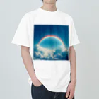 青と緑の青い空と虹 Heavyweight T-Shirt