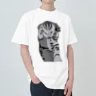 手書きイラストで猫ミームの頭を抱える猫 Heavyweight T-Shirt