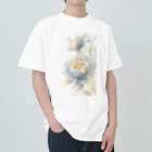 cute styleのLucky Flower Silver Blue Heavyweight T-Shirt
