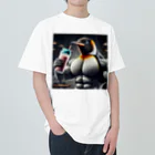 simlacrumのプロテインを飲むマッチョペンギン ヘビーウェイトTシャツ