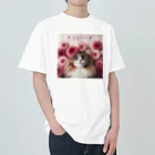 Y m @Y's shopの猫とダリア ヘビーウェイトTシャツ