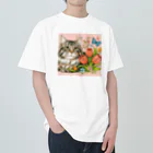 Y m @Y's shopの猫とチューリップ ヘビーウェイトTシャツ