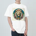 chaochao0701の浮世絵風　ライオン（顔）"Ukiyo-e style lion (face)."  "浮世繪風格的獅子（臉）。" ヘビーウェイトTシャツ