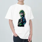 DRILLERのサイバーパンク　緑髪 Heavyweight T-Shirt