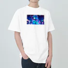 DesignColorsのネオンカラーな夜の少女 Heavyweight T-Shirt