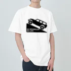 QUQU_WORKSのノーラングラーノーライフ 登坂デザイン ジープ ブラック Heavyweight T-Shirt
