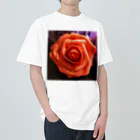 Karunの魅力的な赤い薔薇 ヘビーウェイトTシャツ